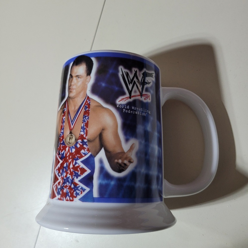 Vintage 2001 WWF Kurt Angle Collector Stein Danbury Mint Wrestling Mug Ceramic